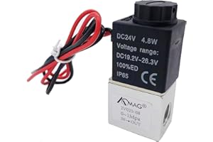 AOMAG® 1/4" DC 24V 2 Way Normally Closed Pneumatic Aluminum Electric Solenoid Air Valve