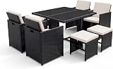 Panana 8 Seater Rattan Garden Dining Set with Table 4 Chairs 4 Stools view 9