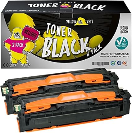 Yellow Yeti CLT-K504S (2500 Seiten) 2 Schwarz Premium Toner kompatibel für Samsung Xpress SL-C1810W SL-C1860FW CLX-4195FN CLX