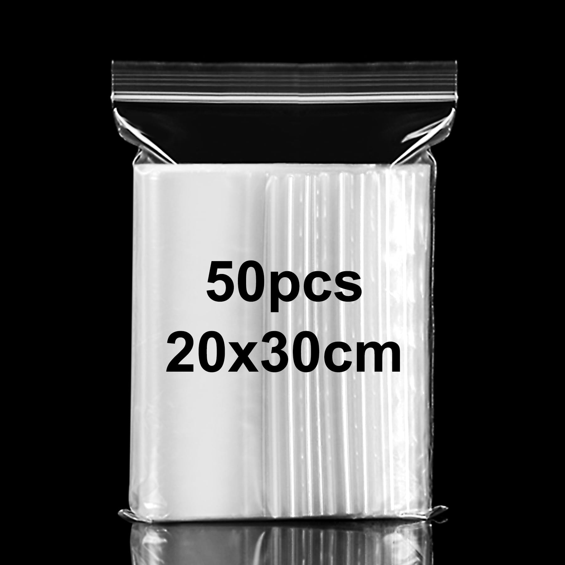 20x30cm Resealable Clear Large Plastic Bags Sealed Bag 50PCS Storage Bag Press Seal Bags Thickening and Durable, Apply to Quilts, Blankets, Clothing Storage