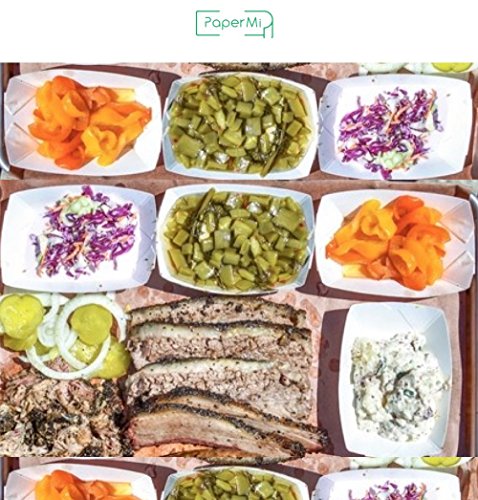 Paper Food Tray, Capacity of 1lb, Eco-Friendly Red Plaid Food Trays USA Made, FDA Approved Recyclable & Biodegradable, Convenient for any Event: Party, Camping, Carnival, Catering, BBQ… (50pc) - Thumbnail 3