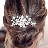 Asooll Pearl Bridal Hair Comb Silver rhinestone Hair Pieces Sparkle Wedding Hair Accessories for Women