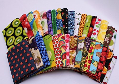 10 Fat Quarters - Fruit Citrus Fruity Food Apples Cherries Pears Strawberries Blueberries Berries Melons Lemon Lime Fabrics Quality Quilters Cotton Assorted Fat Quarter Bundle M224.01