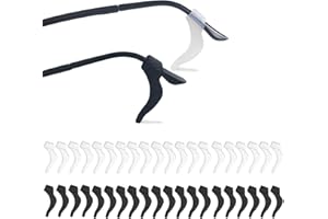 YINGFENG 20Pairs Glasses Anti-slip Silicone Ear Clip, Glasses Holder With Storage Box, Safety Eyewear Retainers, Eyeglass Ear Grips for for Sports Glass Sunglasses Reading (10 Black 10 white)