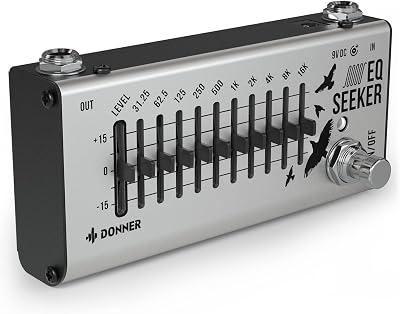Donner EQ Pedal 10 Band Graphic Equalizer True Bypass for Guitar Bass