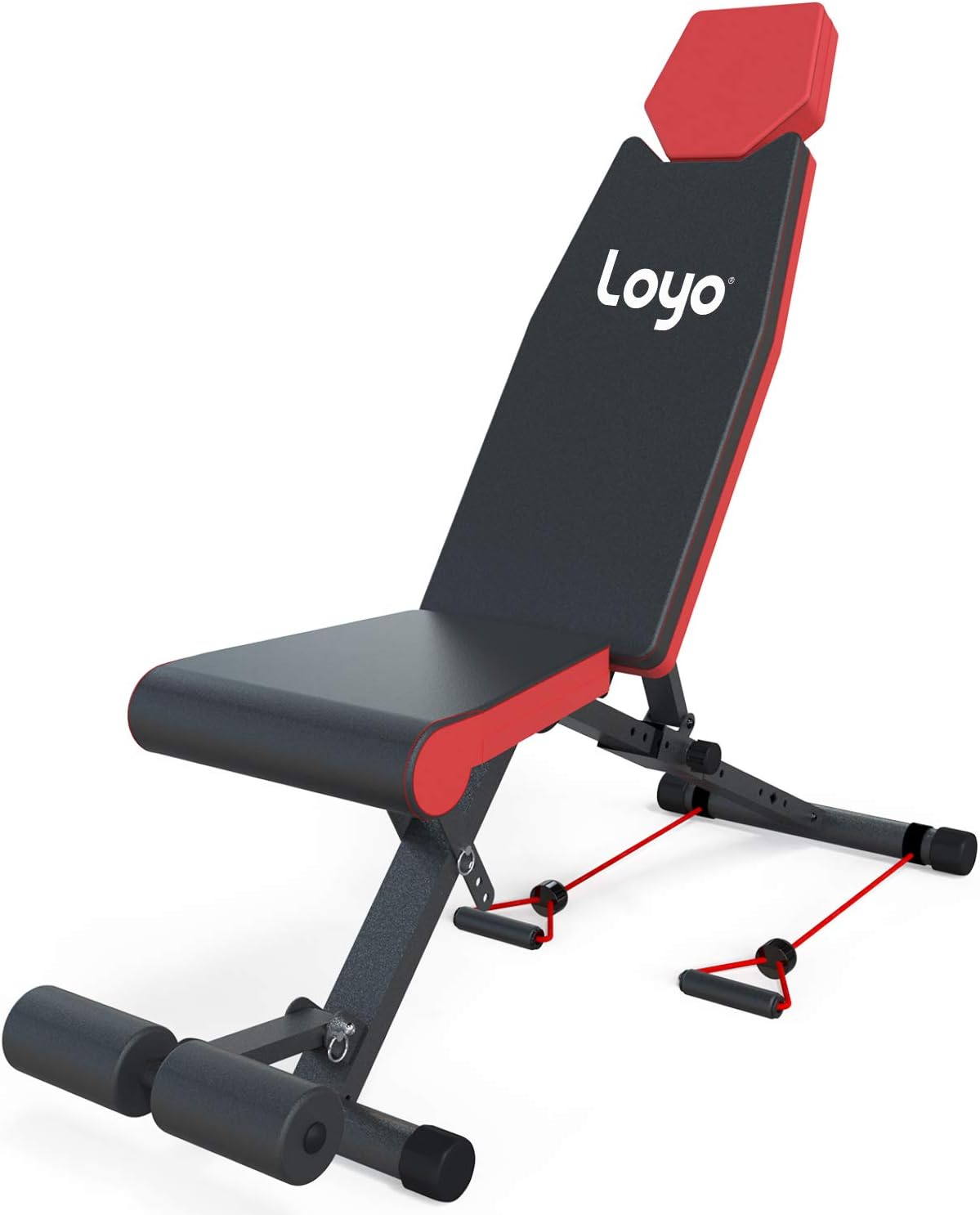Loyo Adjustable Weight Bench Foldable, Training Bench, Strength Fitness Training Bench for Full Body . Flat Incline Decline Exercise Bench for Home Workout. : Sports & Outdoors