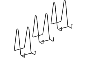 Plate Holder Easel Display Stand - 6 Inch Twisted Metal Wire Plate Stands - Picture Frame Stand - Tabletop Easels for Display