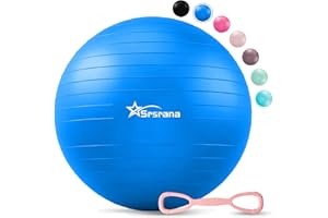 Exercise Ball - Anti-Burst Yoga Ball for Pilates, Pregnancy & Core Stability - Ergonomic Office Desk Ball Chair & Physical Th