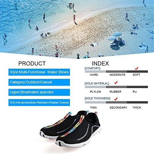 WallyDeals Men's Aqua Water Shoes Quick Drying Mesh Slip On Lightweight Outdoor Sneakers