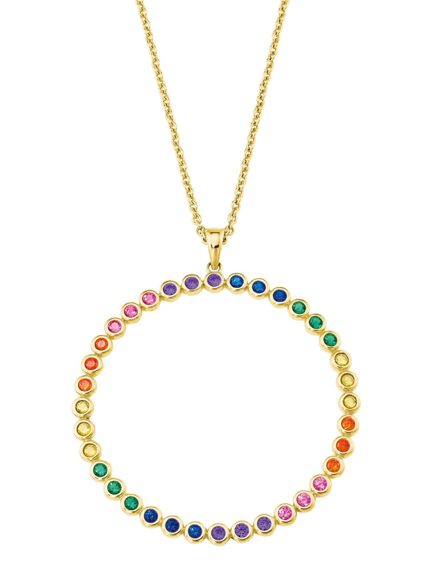 s.Oliver 2027870 Women's Necklace Gold Colourful Zirconia 77 cm