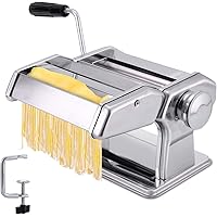 JOMUGY Pasta Machine and Pasta Maker - Pasta Roller Noodle Maker Machine Silver