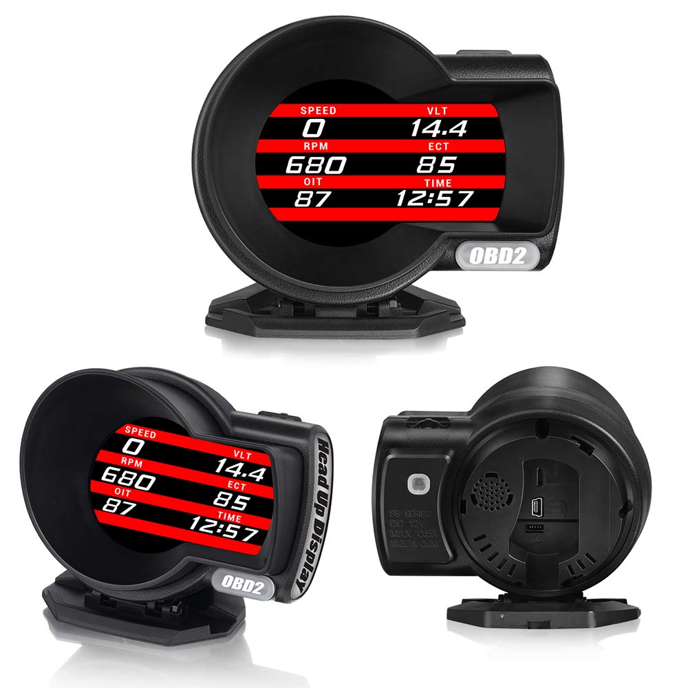 KKmoon F8 Car HUD Head-up Display OBD Speedometer OBDII EUOBD, with HD LCD Color Screen, Vehicle Diagnostic Tool Scan Fault Code OBD Speedometer