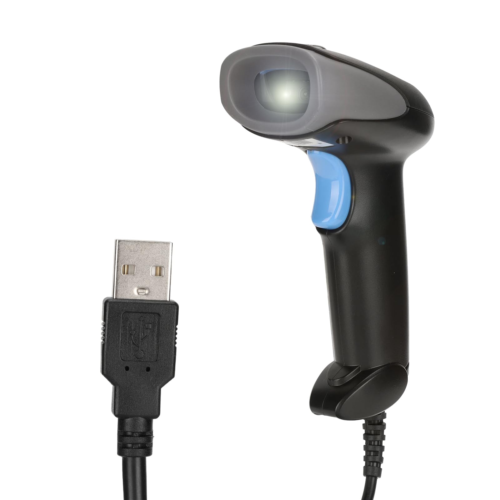 Yunir 1D 2D QR Barcode Scanner, Handheld USB Cordless Waterproof Bar Code Reader, Compact and Lightweight Dust and Impact Resistant for Store, Supermarket, Warehouse