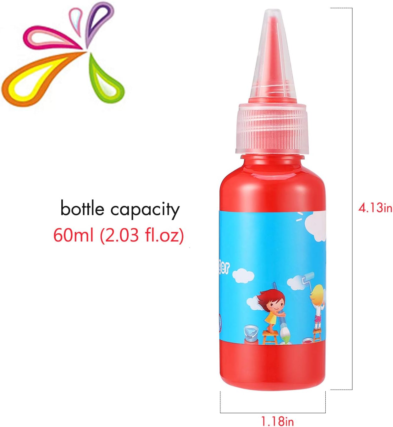 Homkare Finger Paints Kids Finger Paints Non Toxic Washable Finger Paints for Toddlers and Kids (12 Colors x 2.03 fl.oz/60ml): Toys & Games