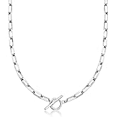 Ross-Simons Sterling Silver Paper Clip Link Toggle Necklace