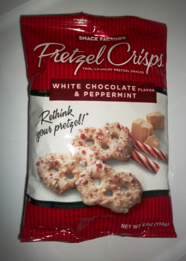 Pretzel Crisps, White Chocolate & Peppermint 4 Oz Bag