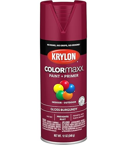 sacchi バーガンディ 12 Oz Burgundy Indoor and Outdoor Spray Paint Gloss [Set of