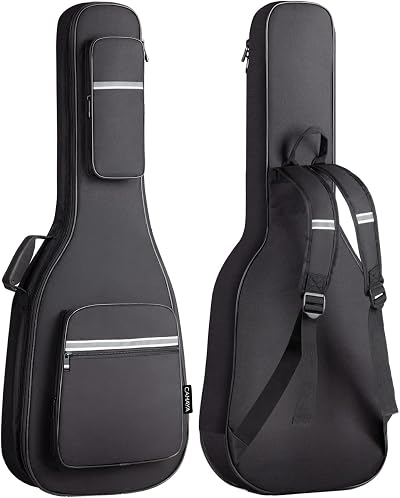 CAHAYA Electric Guitar Gig Bag 12mm Padded Reflective Stripes Black CY0201