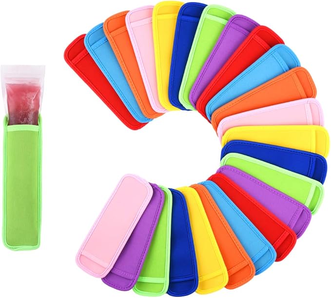 Mirenlife 24 Pack Ice Pop Sleeves Antifreezing Popsicle Holders Bags