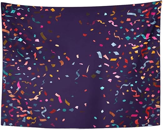 Amazon Com Emvency Wall Tapestry Cyan Pink Magenta Gold Confetti