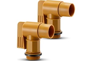 Cinnvoice 2 Pcs Polyethylene Drum Spigot with EPDM Gasket 2" Male Barrel Faucet Polyethylene Faucet Tap Replacement for 30 & 55 Gallon Plastic or Steel Drums (Brown)