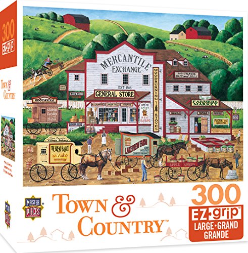 MasterPieces Town & Country Morning Deliveries Country Store Large EZ Grip Jigsaw Puzzle by Art Poulin, 300-Piece