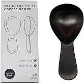 Coffee Scoop | 2 Tbsp | Brushed Black | Ergonomic Handle Stainless Steel | Precise Measuring Spoon for Coffee, Tea &amp; More &ndash; Ergonomically Balanced Handle &ndash; Fits Inside Airscape Canisters