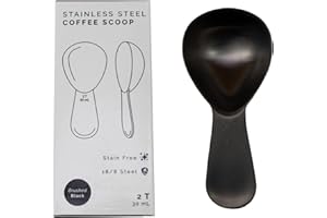 PLANETARY DESIGN Coffee Scoop 2 Tbsp – Brushed Black, Stainless Steel – Precise Measuring Spoon for Coffee, Tea & More – Ergonomically Balanced Handle – Fits Inside Airscape® Canisters