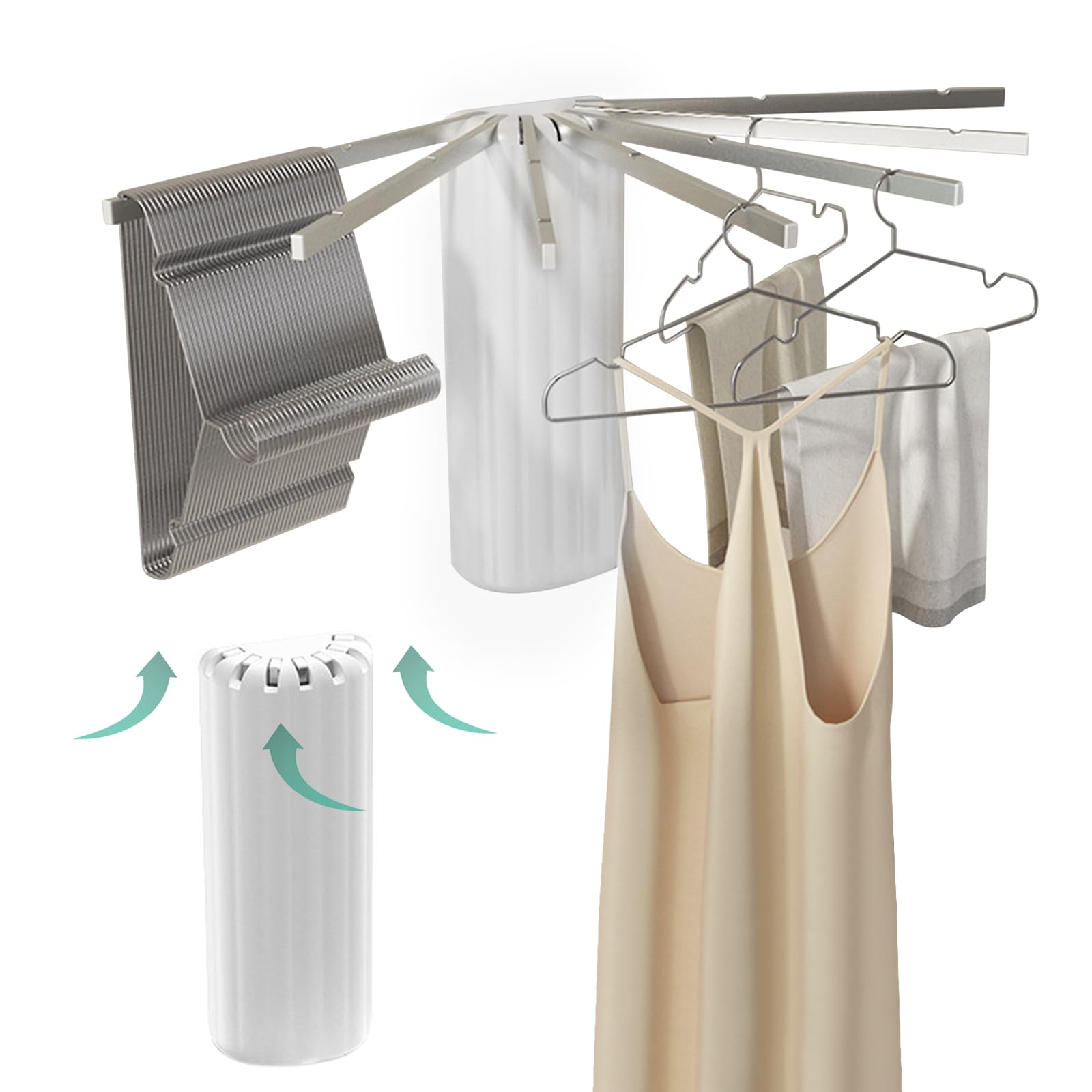 KMDZDZGS Wall Mounted Clothes Airer, Folding Clothes Airer, Indoor Adjustable Clothes Airer, with UV Disinfection, Octopus Clothes Airer for Bathroom Balcony Indoor and Outdoor