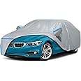 Car Cover for 2013-2024 BMW M4/4 Series 420i 428i 430i 435i 440i Sedan Coupe, Waterproof Custom-fit Sun Rain Dust Snow All Weather Protection Outdoor Car Cover with Cotton Lining and Door Zipper-Gray