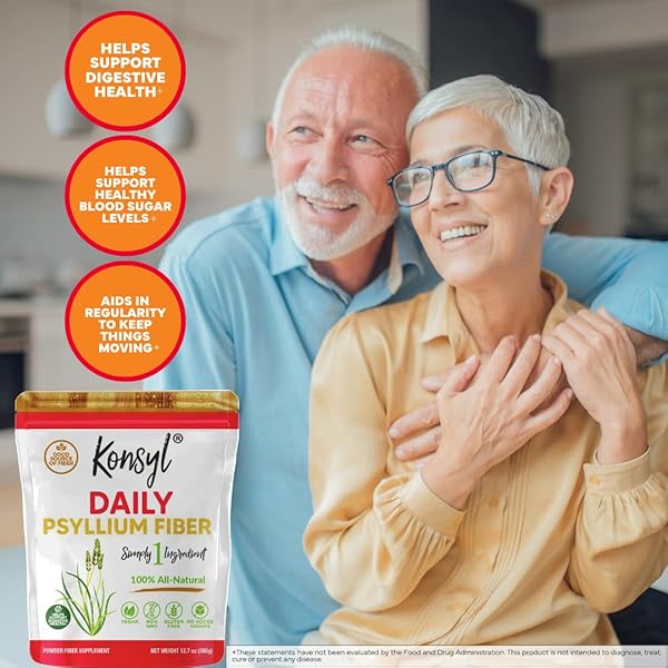 KONSYL DAILY PSYLLIUM FIBER 360G / 12.7OZ – NON-GMO, VEGAN, KETO-FRIENDLY, FIBER SUPPLEMENT POWDER – SUPPORTS DIGESTIVE HEALTH
