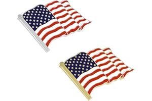 ROSTIVO American Flag Pin Lapel Enamel Pins for Backpacks Hat Waving Flag Brooch Pin Badge for Men Women (2Pack)
