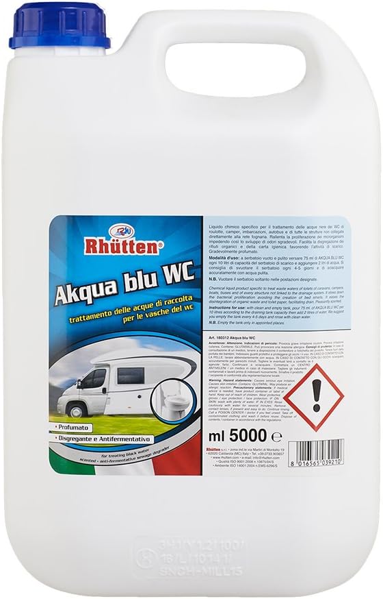 rhutten 180312 Liquid Toilet Chemical akqua Blue 5 Litres