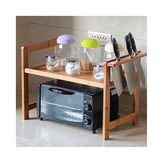 Microondas parrilla del horno Estante de bambú de la cocina ...