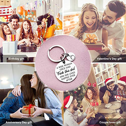H-BDAY Funny Gifts for Women - Gifts for Mom, Wife, Daughters - A Wise Woman Once Said - Unique Friendship, Birthday, Christmas Gifts for Best Friends, Coworkers, Sister, BFF - Funny Keychain