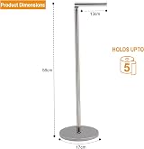Crystals Freestanding Toilet Roll Holder 2 in 1 Stainless Steel Silver view 2