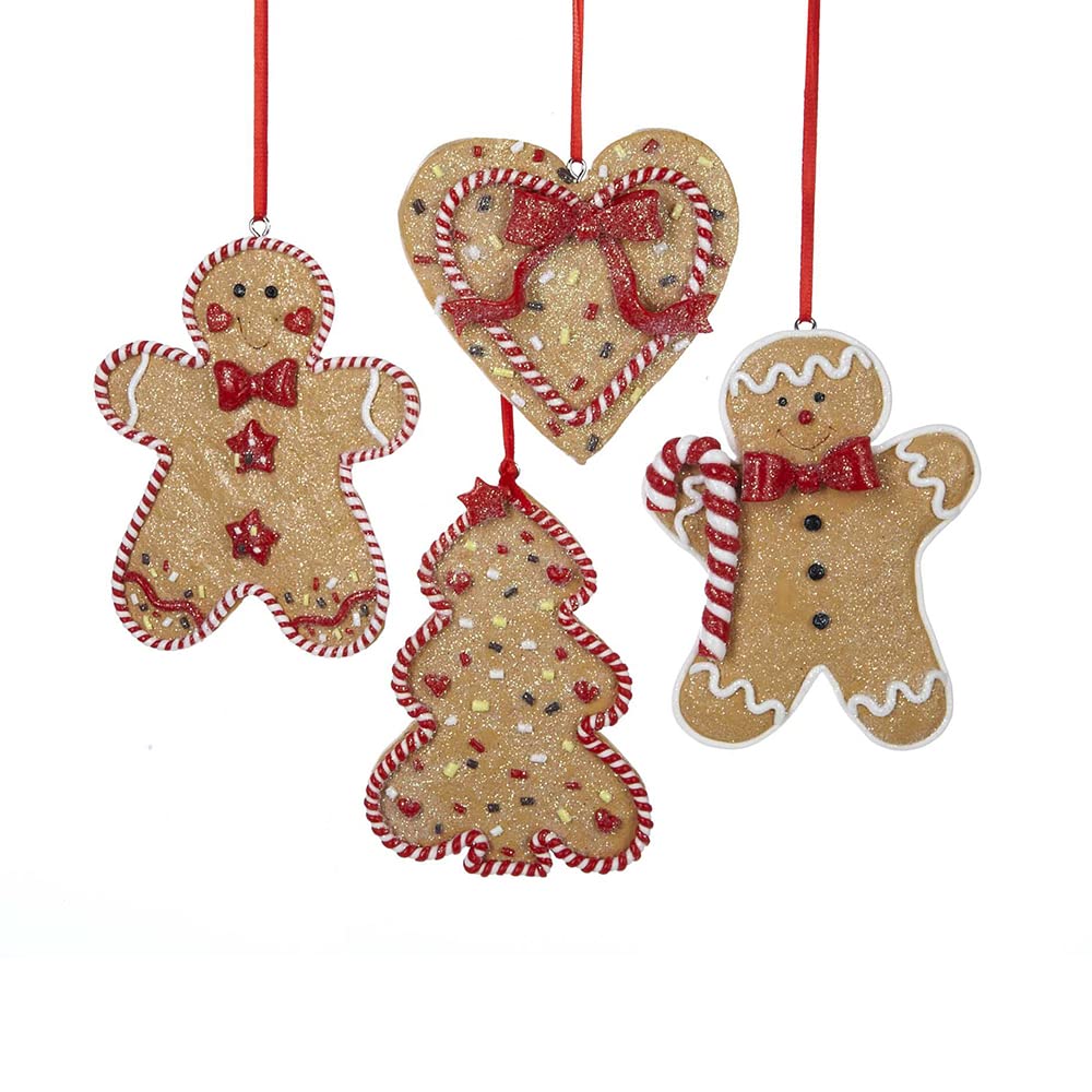 Photo 1 of Kurt Adler D1194 3.4" Gingerbread Men/Tree/Heart - 4 Assorted Set