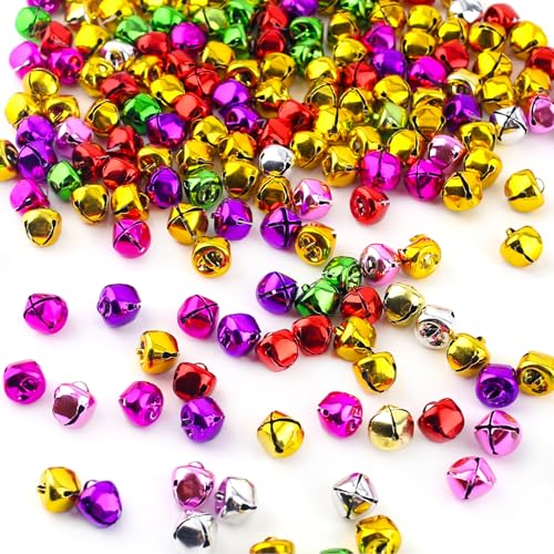 BigOtters 200PCS Jingle Bells, 0.5 inch Christmas Bells for Crafts, Wreath Ornaments & Holiday DIY Decorations