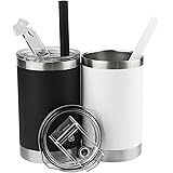 Sippy Cups for Toddlers, Double Wall Insulated Stainless Steel Tumbler with Reusable Straws and Lids, Kids Water Bottle for D