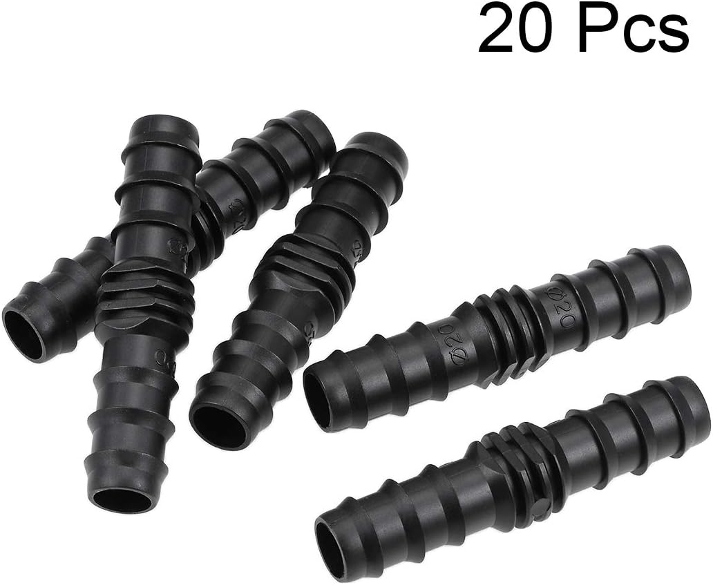 sourcing map Barb Drip Pipe Connector 20PE Hose Fitting Straight for Garden Agricultural Irrigation System Plastic 20pcs - Image 3