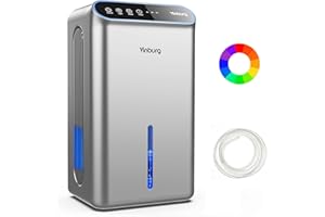 VINBURG Dehumidifier for Basement (85 OZ, 800 sq ft) Quiet Dehumidifiers for Home, Auto Shut-Off, Sleep Mode, 3 Gear Timer(8H,16H,24H), Small Dehumidifier for Bedroom, Bathroom with Drain Hose