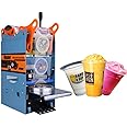Cup Sealing Machine 220V Manual 270W Coffee Boba Bubble Tea Cup Sealer Electric 300-500 Cups/hr for Tea Cup in Dia. 9.5cm Height 17cm Max