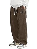 Hidkat Mens Corduroy Casual Pants Fashion Loose Fit