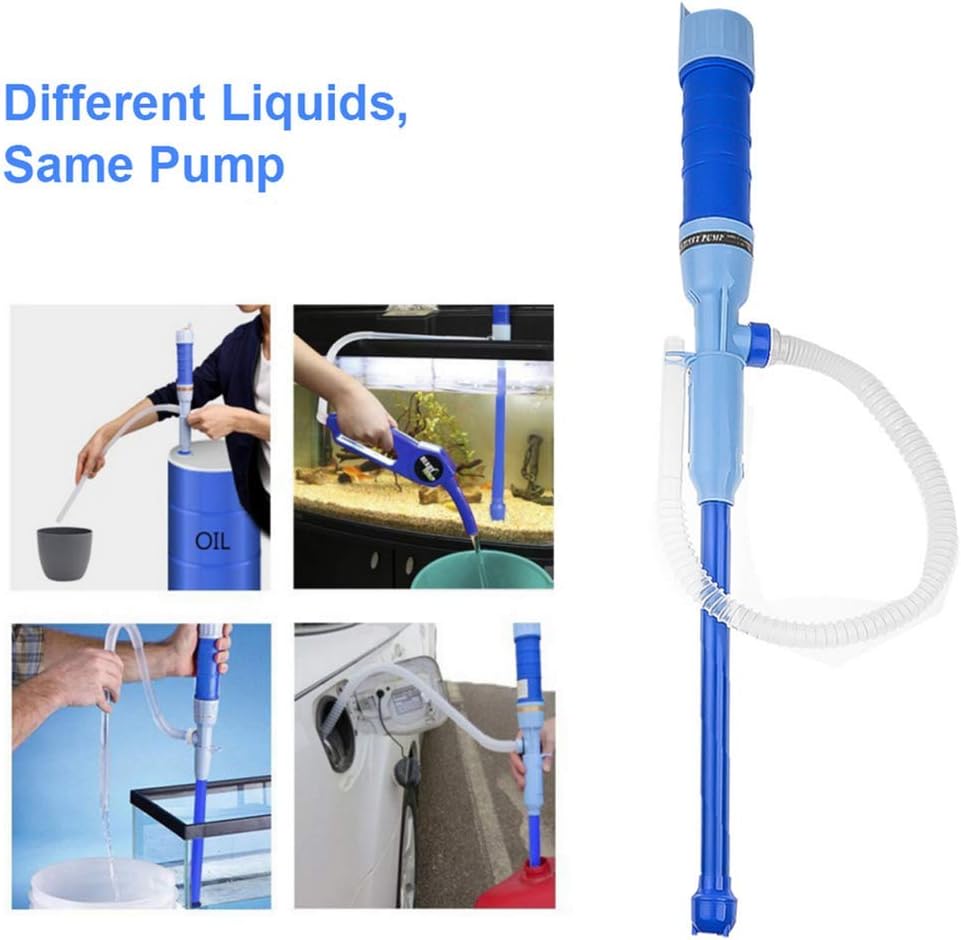 QINUO Battery-Operated Liquid Transfer Pump, Siphon Pump with Bendable Suction Tube for Diesel, Fuel, Oil, Water, Gas, Fish Tank, Solvent and More
