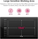UGEE M708 V3 Graphics Tablet 10x6 Inch, 8192 Pressure, 8 Express Keys view 3