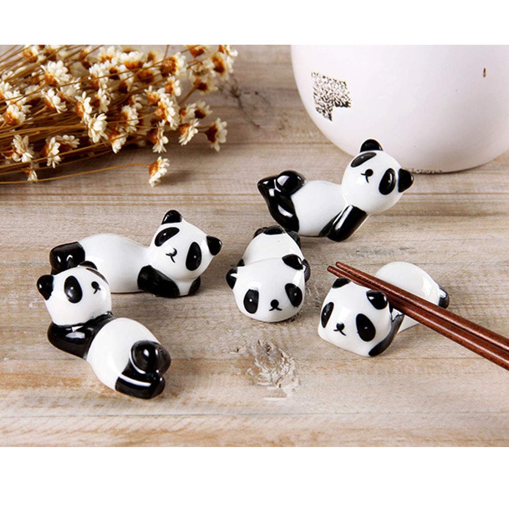 BESTONZON 8 Stäbchen Halter Panda Stäbchen Kissen Keramik