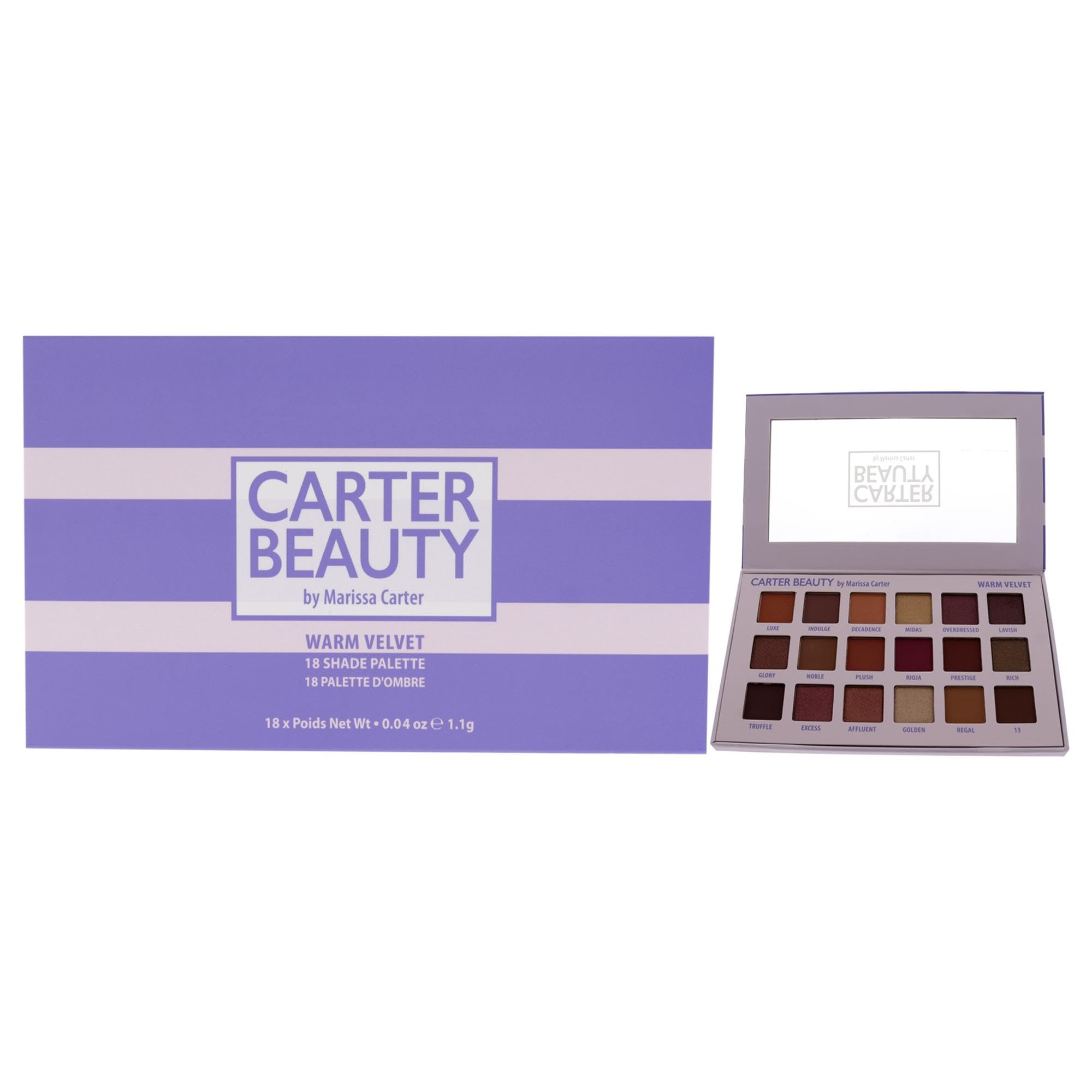 Carter Beauty 18-Shade Eyeshadow Palette, Warm Velvet