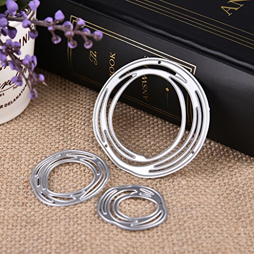 BUZHI 1set Cutting Dies Metal Circle Die Embossing Stencils for Christmas Card Paper DIY Craft Decoration - Thumbnail 6