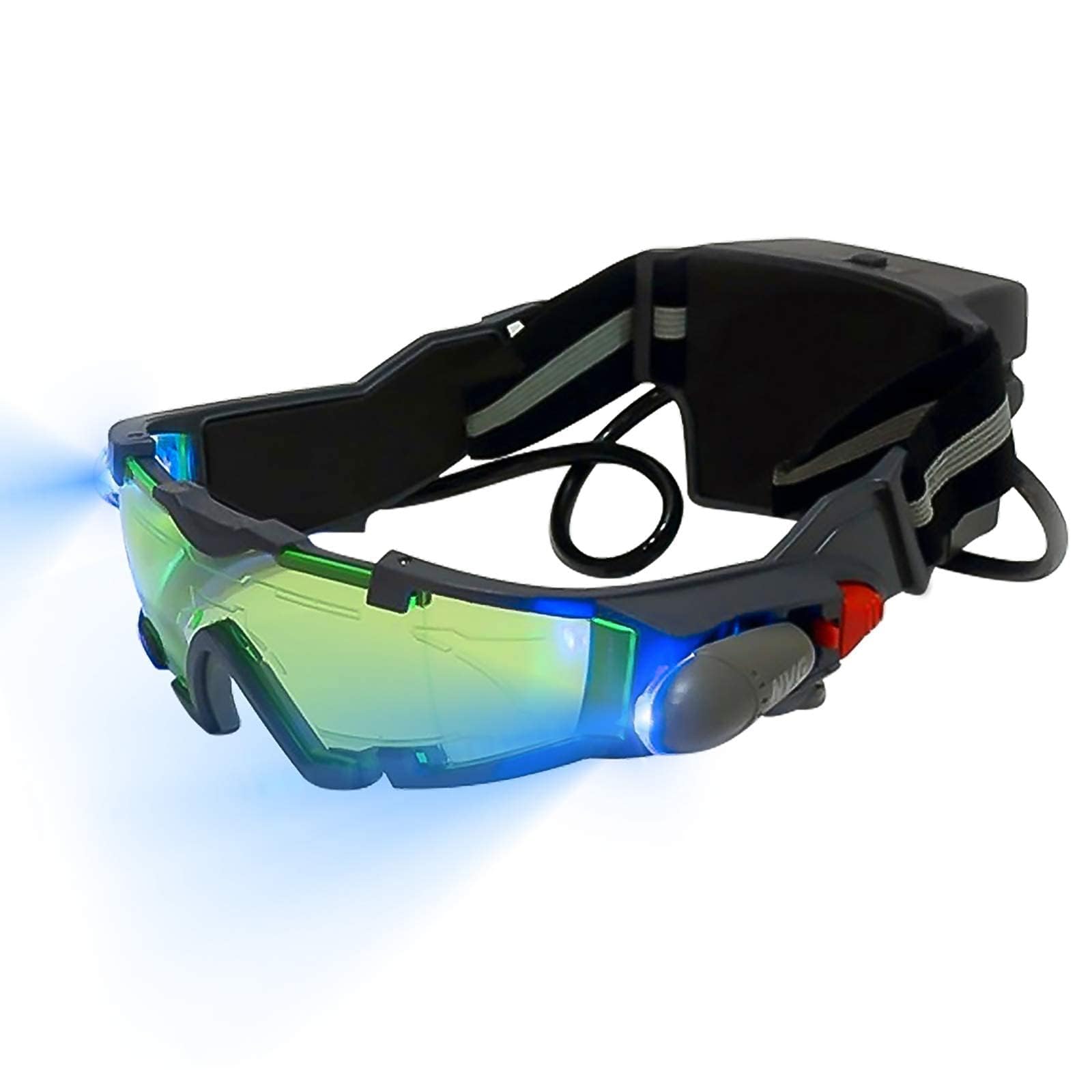 Night Vision Goggles, Kids Spy X Adjustable Kids LED Night Goggles Safety Goggles with Flip-Out Lights Eye Protection Glass with Anti-Laser Lens for Racing Bicycling Gift for Birthday Boy Girl