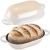 NSIRONS Enameled Cast Iron Oval Dutch Oven for Sourdough Bread Baking, Loaf Cast Iron Dutch Oven for Homemade Bread Baking, 5QT Sourdough Loaf Pan with Lid (Gradient Caramel)